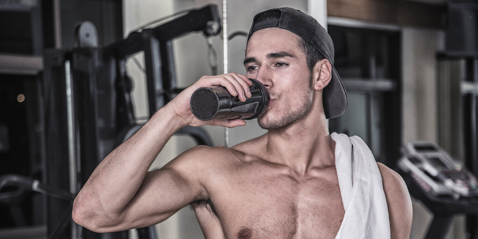 Man drinking post-workout supplement