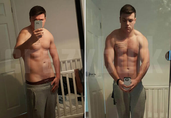 Before and after muscle gain